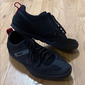 HUGO Black Sneakers with Red Accents